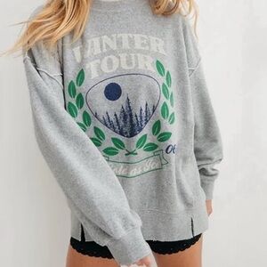 NEW Aerie Cozy Chill Oversized Terry Graphic Sweatshirt Size M